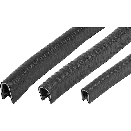 Edge Protection Profile Without Seal 50000X6,5X10, Form:A, Pvc Black L=50 Meters